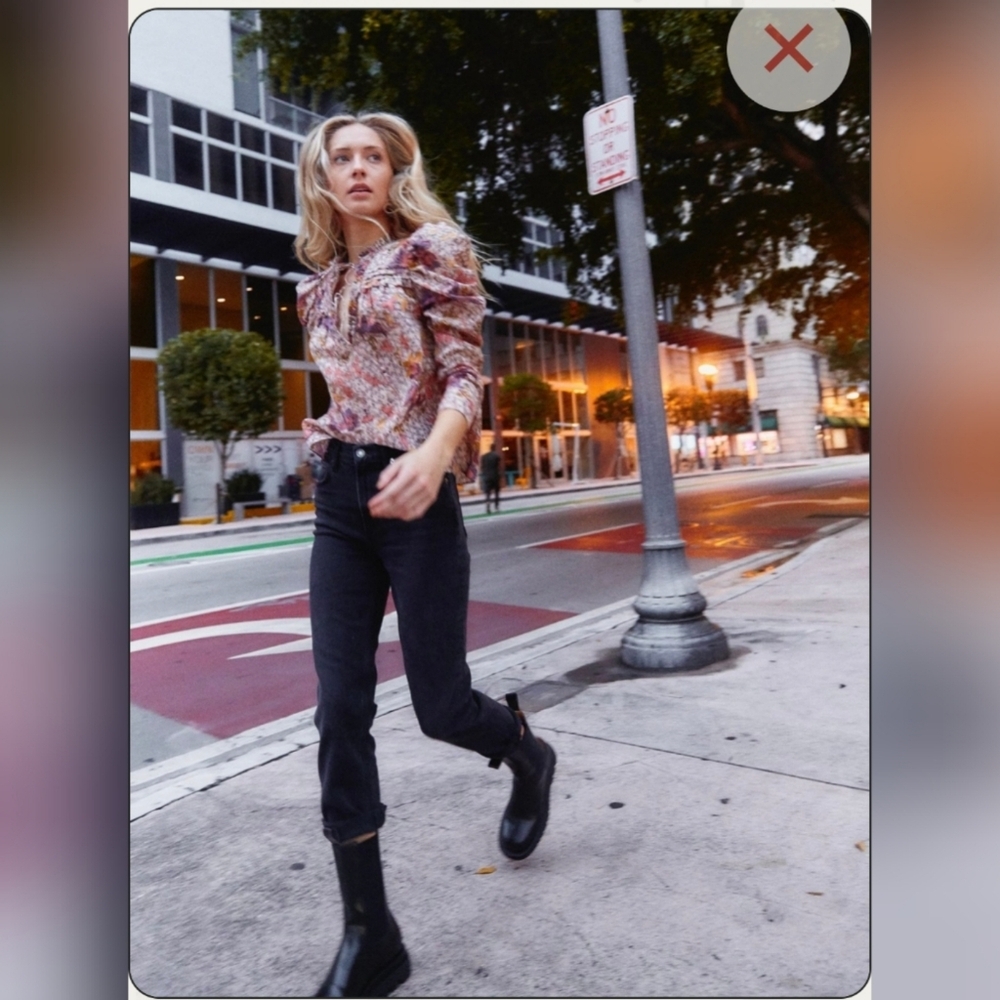 Agolde Wilder Mid Rise Comfort Straight Leg Organic Jean Panoramic Black Size 30 - Picture 3 of 16